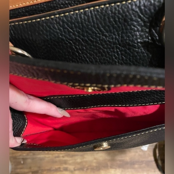 Dooney & Bourke Leather Black &Tan Leather Satchel/Crossbody - Picture 10 of 16